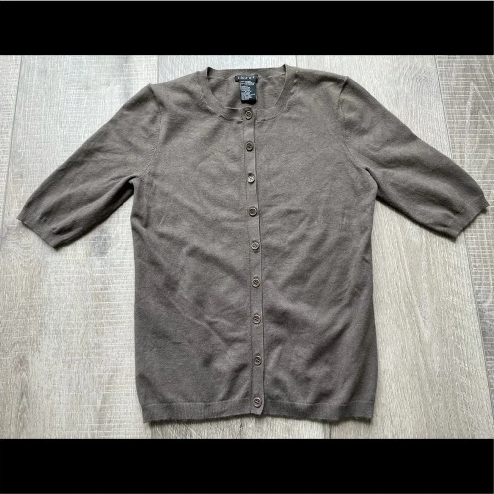 Theory Cardigan Sweater in Brown Size Petite